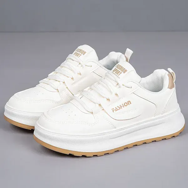 Comfortable PU Leather Thick Soled Sneakers