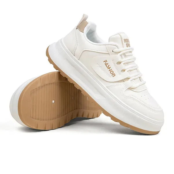 Comfortable PU Leather Thick Soled Sneakers