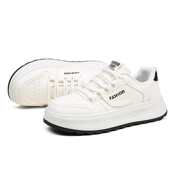 Comfortable PU Leather Thick Soled Sneakers