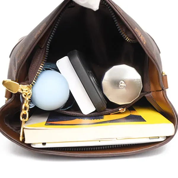 Stylish Retro Printed Bucket Handbag