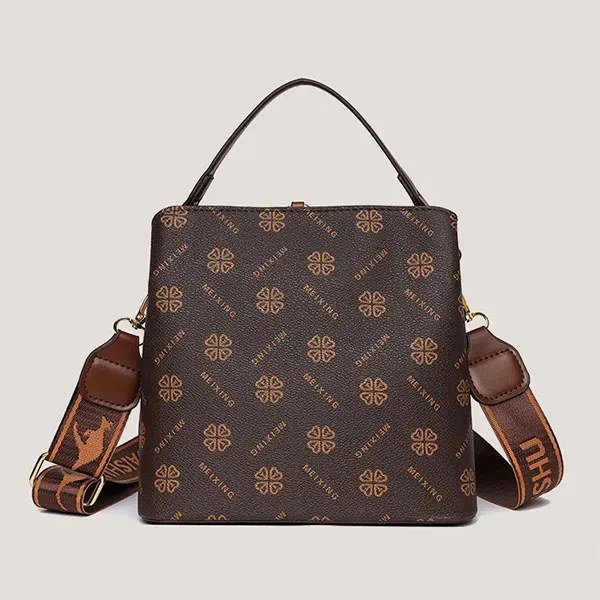 Stylish Retro Printed Bucket Handbag