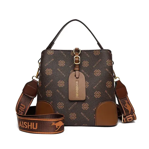 Stylish Retro Printed Bucket Handbag