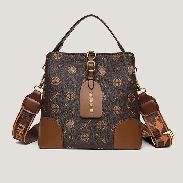 Stylish Retro Printed Bucket Handbag