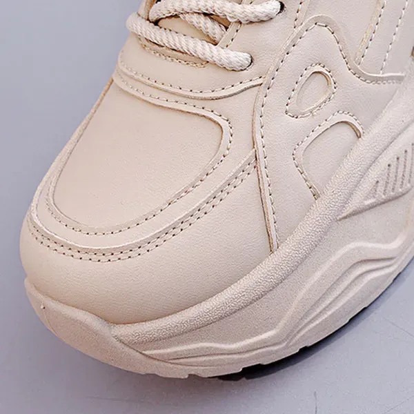 Stylish PU Leather Thick Sole Sneakers