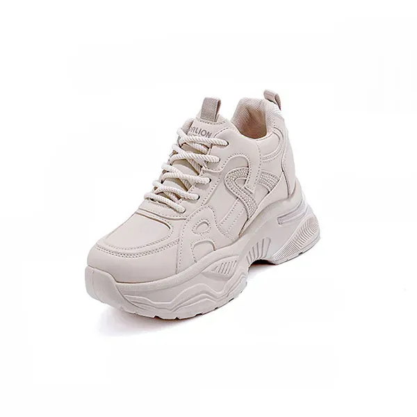 Stylish PU Leather Thick Sole Sneakers