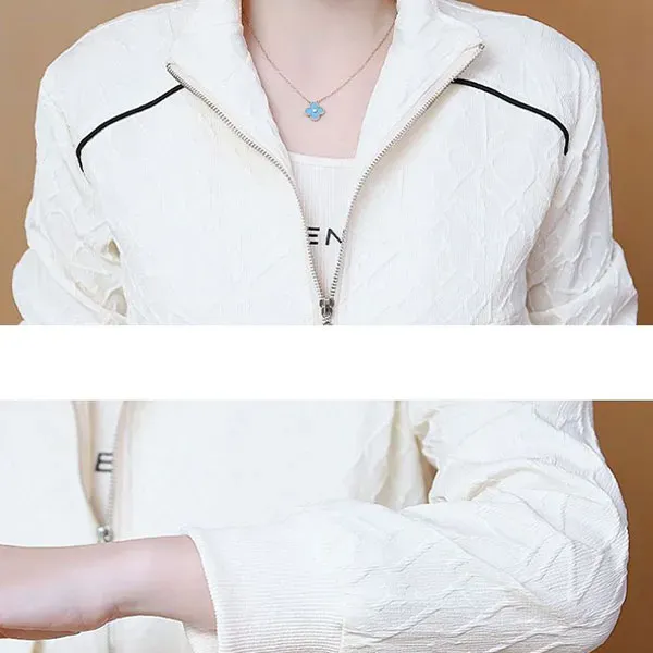 Casual Zip-Up Long Sleeve Quilted Jacket