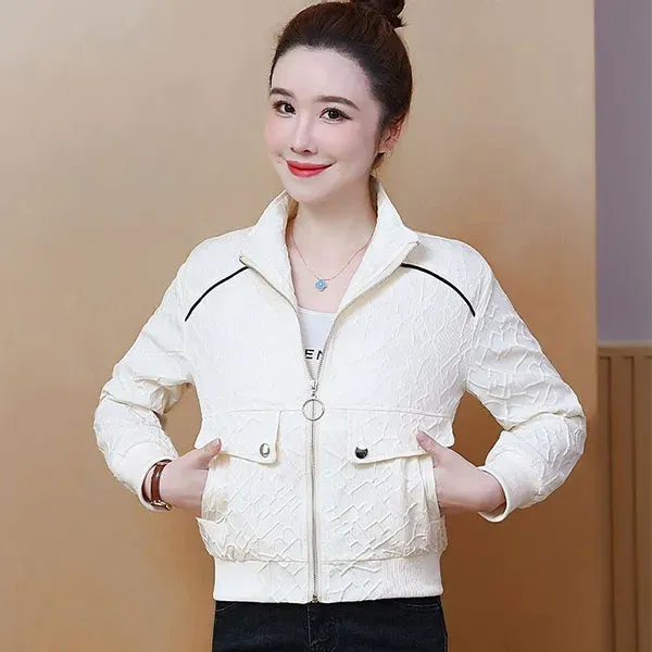 Casual Zip-Up Long Sleeve Quilted Jacket