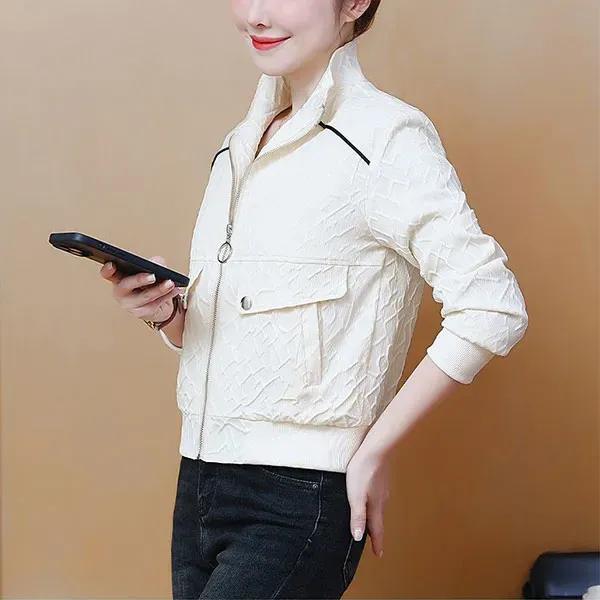 Casual Zip-Up Long Sleeve Quilted Jacket