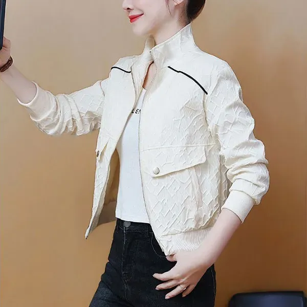 Casual Zip-Up Long Sleeve Quilted Jacket