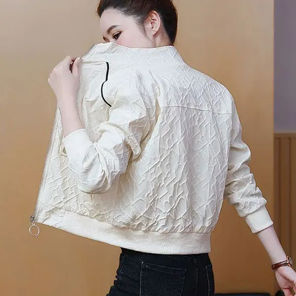 Casual Zip-Up Long Sleeve Quilted Jacket