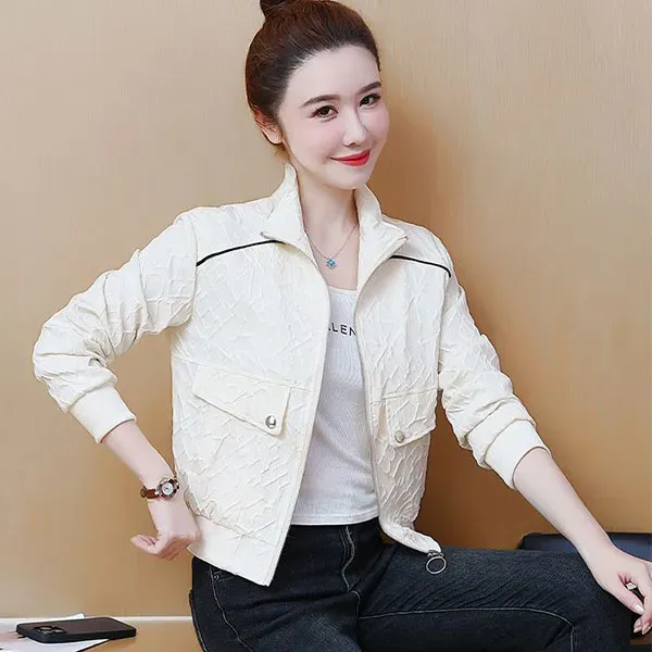 Casual Zip-Up Long Sleeve Quilted Jacket