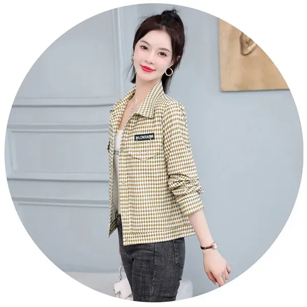 Stylish Houndstooth Button-Up Jacket