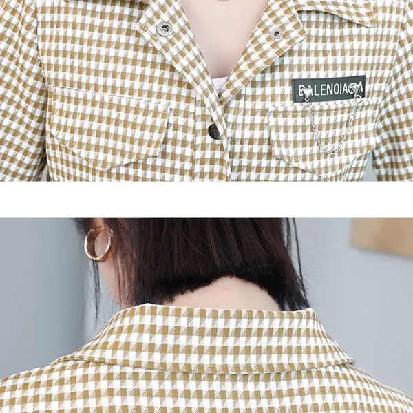 Stylish Houndstooth Button-Up Jacket