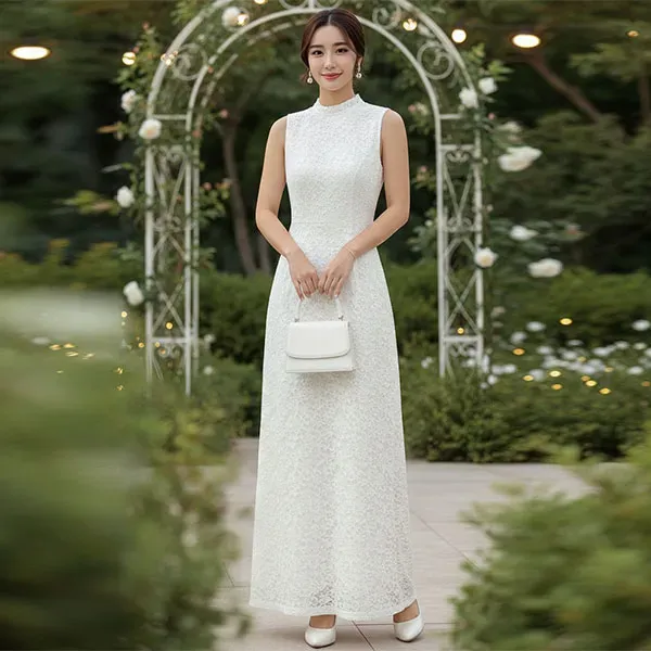 Floral Lace Sleeveless Maxi Dress