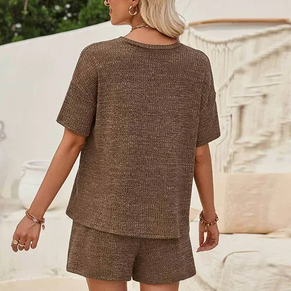 Comfortable Short Sleeve Top and Shorts Set