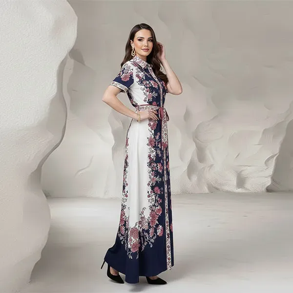 Vintage Floral Button-Up Maxi Dress