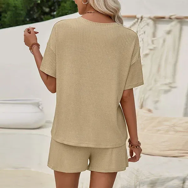 Comfortable Short Sleeve Top and Shorts Set