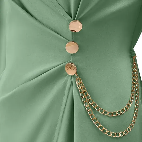 Casual Wrap V-Neck Tie Waist Midi Dress