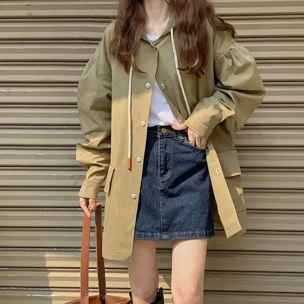 Casual Lightweight Hooded Button-Up Jacket