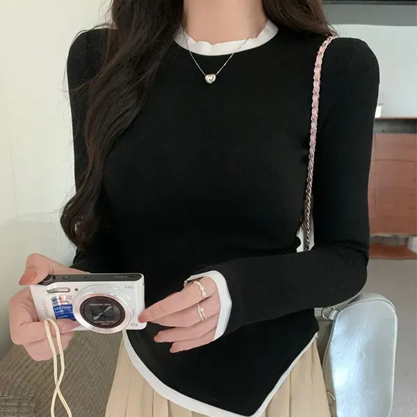 Casual Long Sleeve Asymmetrical Top