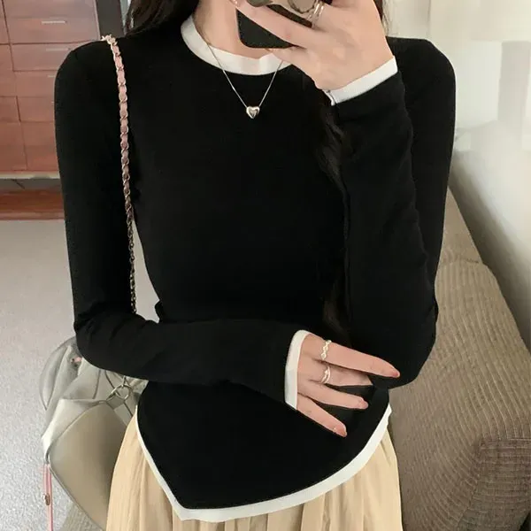 Casual Long Sleeve Asymmetrical Top