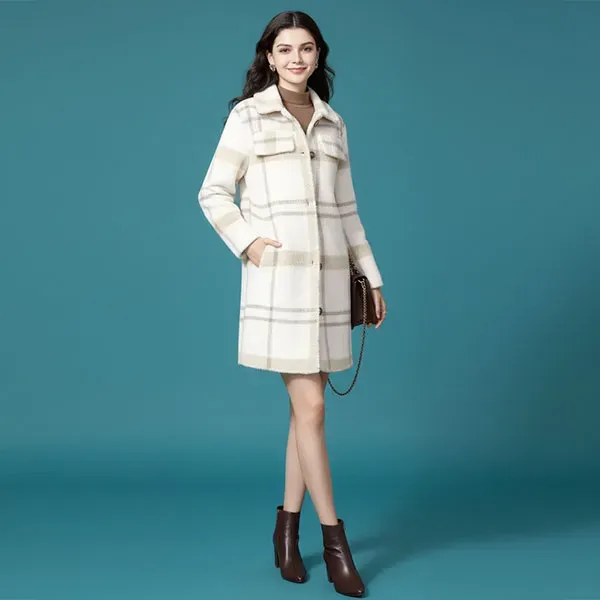 Cozy Plaid Fleece Button-Up Coat