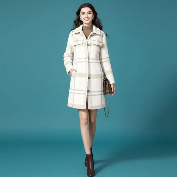 Cozy Plaid Fleece Button-Up Coat