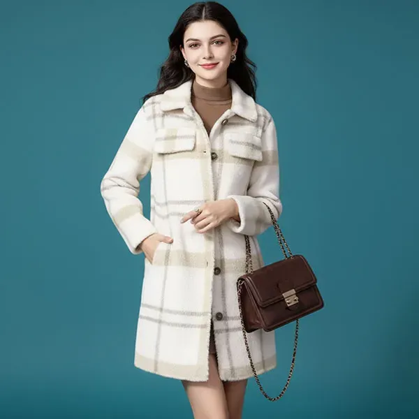 Cozy Plaid Fleece Button-Up Coat