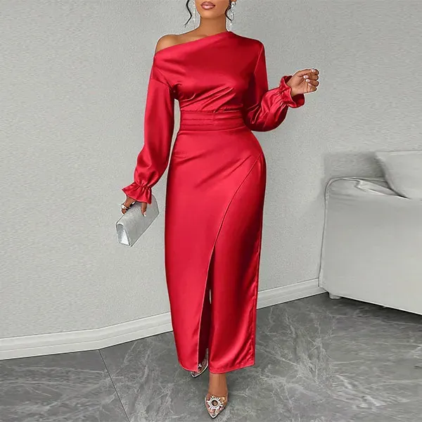 Elegant One-Shoulder Asymmetric Set