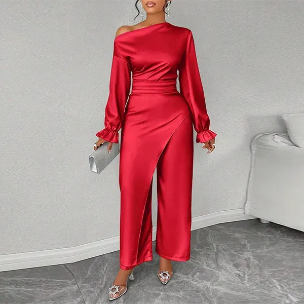Elegant One-Shoulder Asymmetric Set