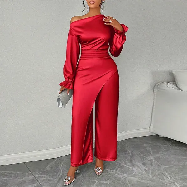 Elegant One-Shoulder Asymmetric Set