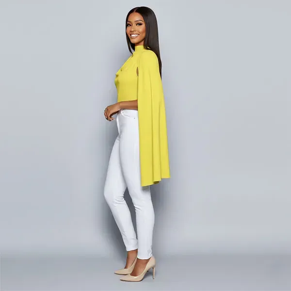 Elegant High-Neck Sleeveless Cape Top