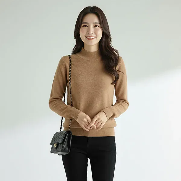 Thumbnail of Minimalist Mock Neck Cashmere Knit Sweater