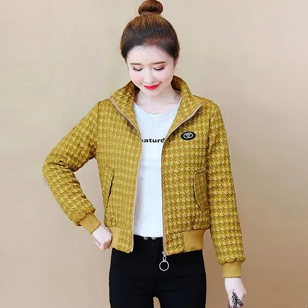 Houndstooth Plush Lined Winter Jacket