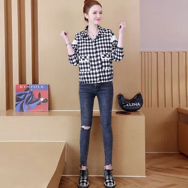 Cozy Plaid Button-Up Shirt Jacket