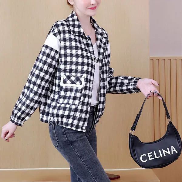 Cozy Plaid Button-Up Shirt Jacket