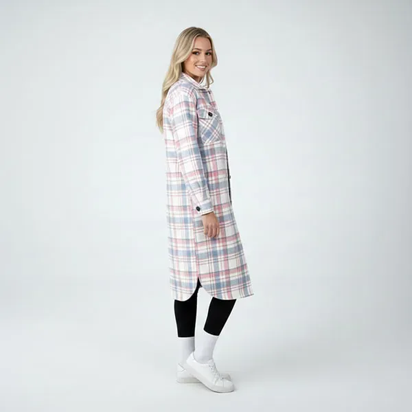 Cozy Plaid Button-Up Shirt Jacket