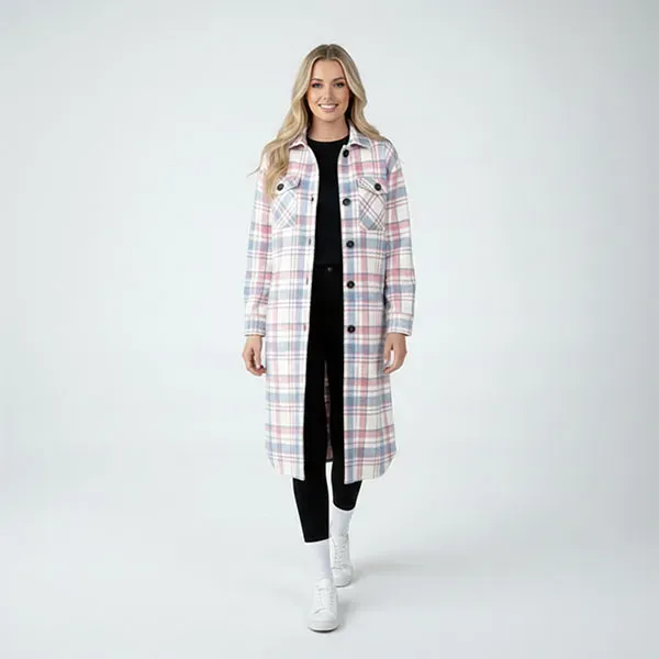 Cozy Plaid Button-Up Shirt Jacket