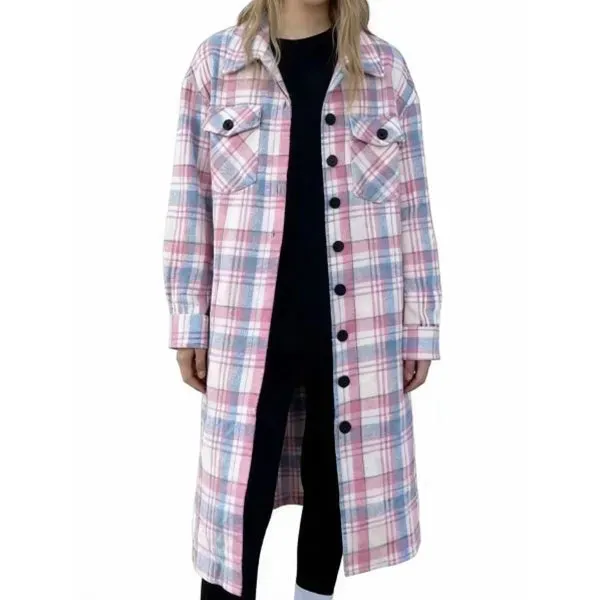 Cozy Plaid Button-Up Shirt Jacket