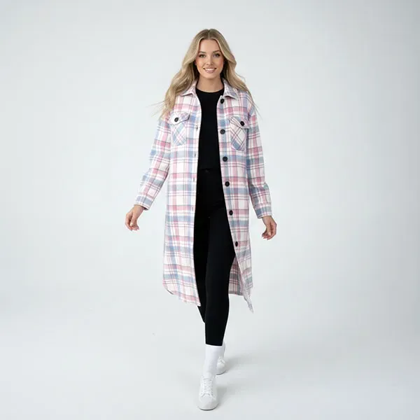 Cozy Plaid Button-Up Shirt Jacket