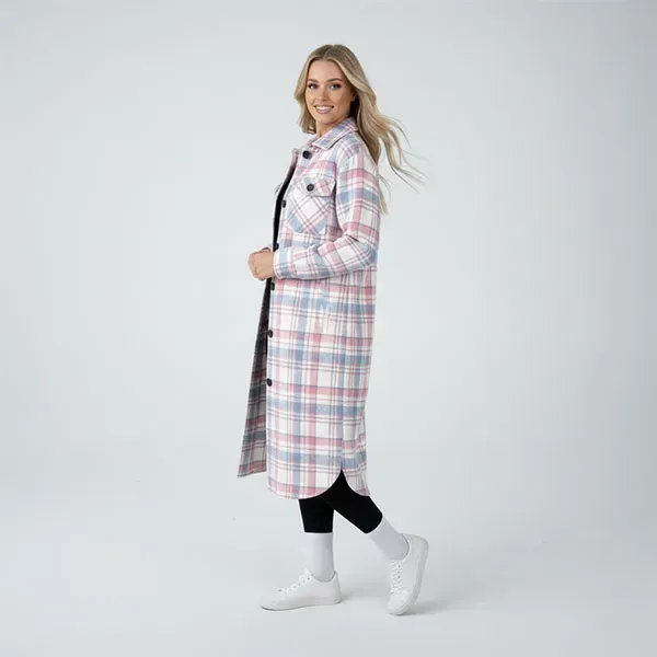 Cozy Plaid Button-Up Shirt Jacket