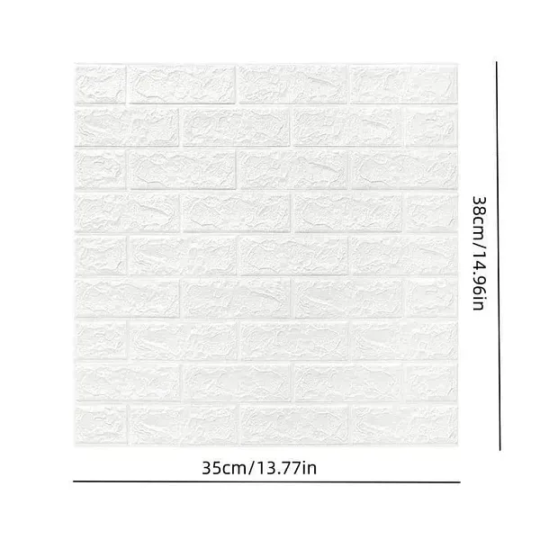 3D White Brick Foam Wall Sticker