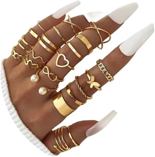 Stylish Boho Boho Rings 22 Pcs Set - Stylish Jewelry for Women