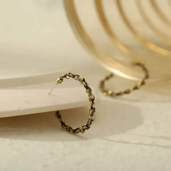 Elegant Braided Hook Drop Earrings