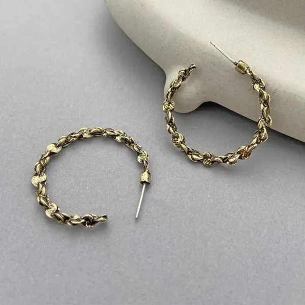 Elegant Braided Hook Drop Earrings