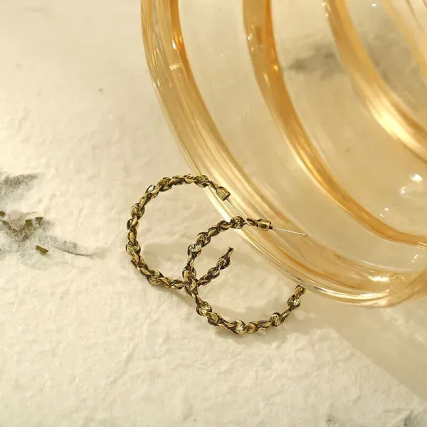 Elegant Braided Hook Drop Earrings