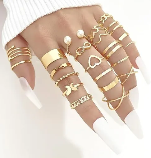 Stylish Boho Boho Rings 22 Pcs Set - Stylish Jewelry for Women