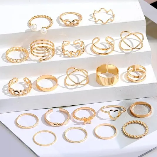 Stylish Boho Boho Rings 22 Pcs Set - Stylish Jewelry for Women