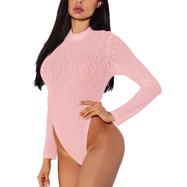 Leopard Print Slim Fit Bodysuit