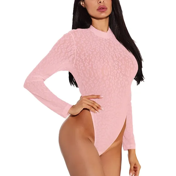 Leopard Print Slim Fit Bodysuit